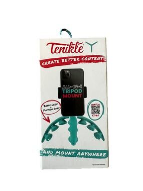 Tenikle Flexible Tripod Teal Bendable Suction Cup Phone Mount – Unused
